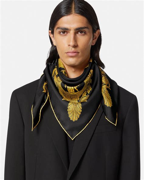 Versace Men's Maschera Baroque Silk Large Foulard in 